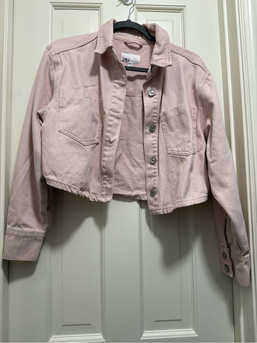 DR2 Pale Pink Cropped Denim Jacket